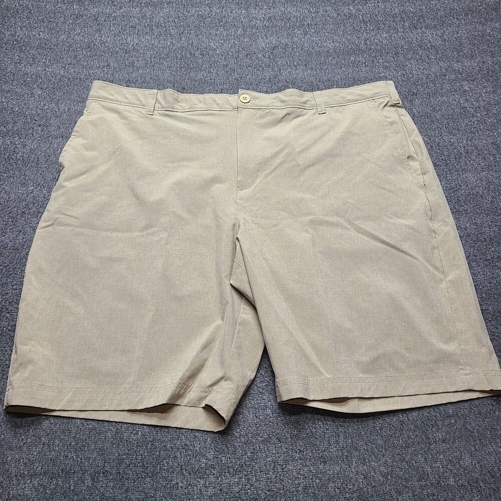 Izod Shorts Mens‎ 42 Khaki Beige Flat Front Stretch Classic Chino Casual Golf